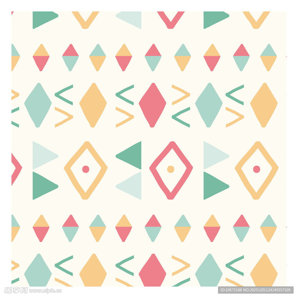 几何图案彩色无缝背景图