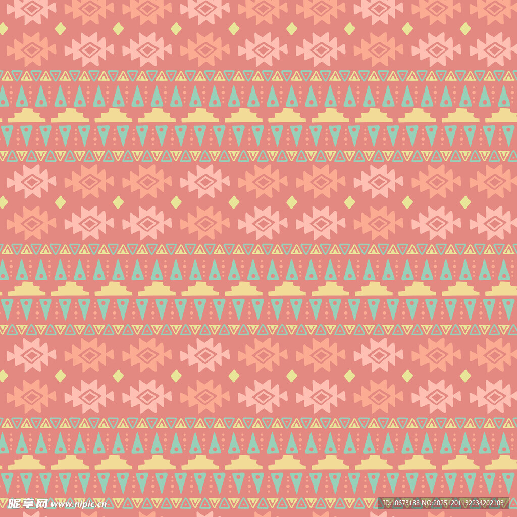 复古几何图案彩色花纹背景