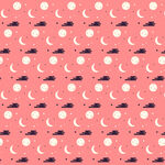 粉色月亮云朵图案背景