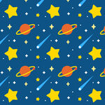 蓝色星空行星图案背景