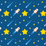 星空火箭星星图案背景