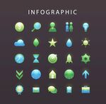 多彩扁平化信息图表图标集