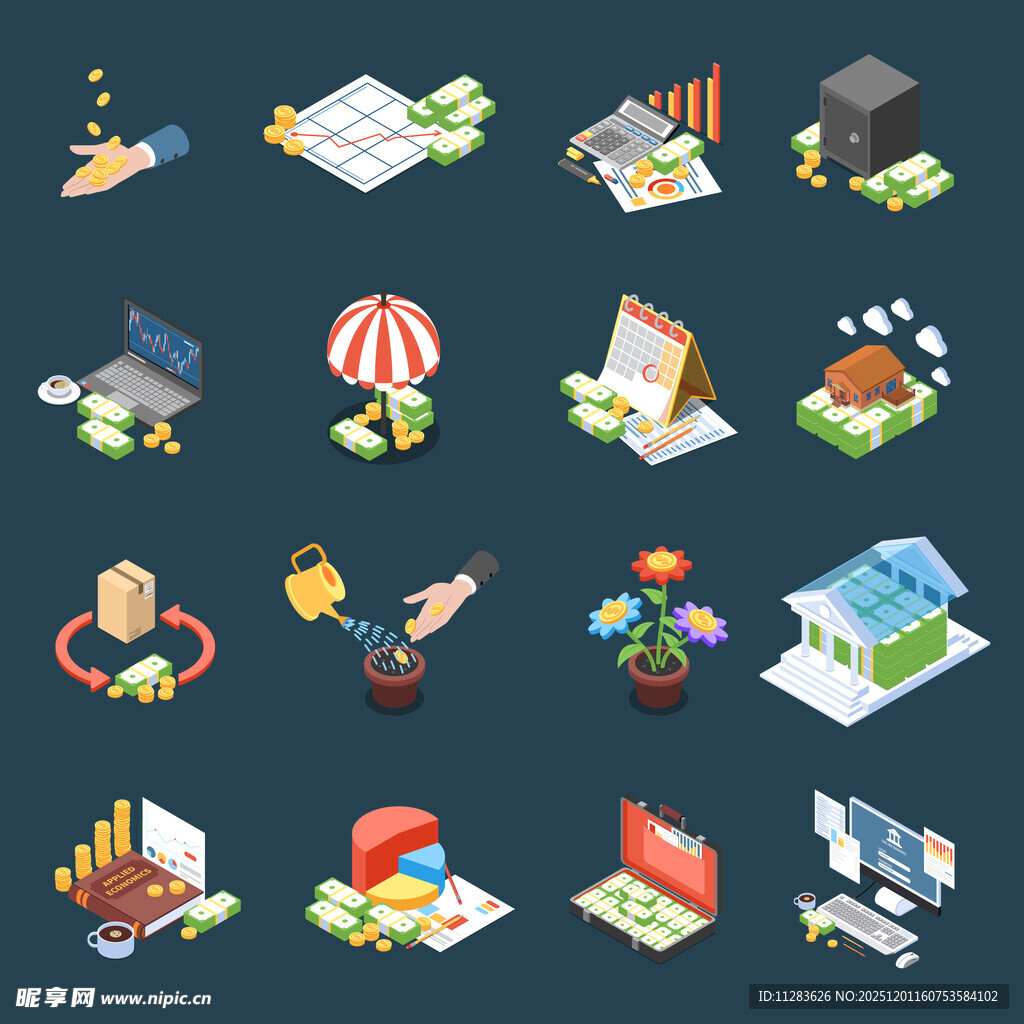 多样商务办公场景图标集