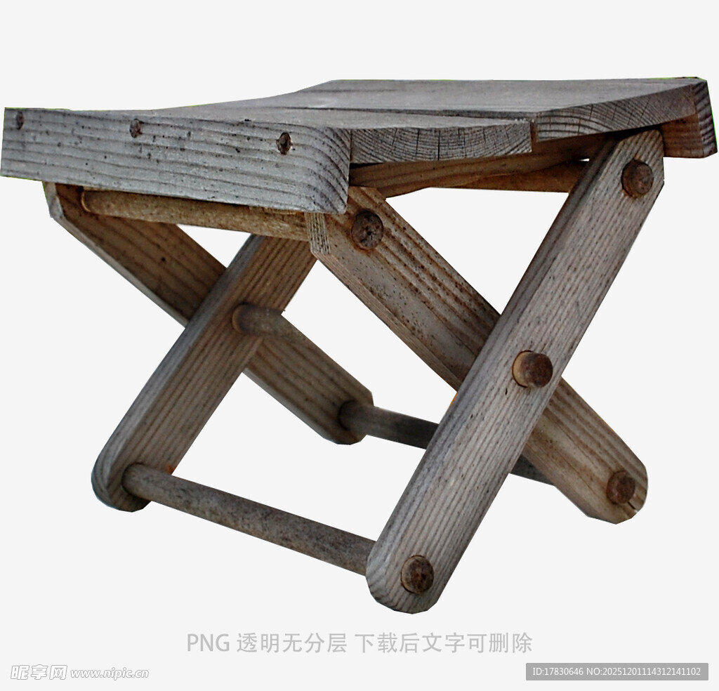 复古木质折叠小凳