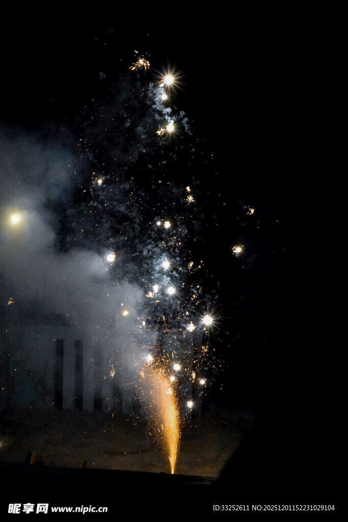 夜空中绽放的绚烂烟花