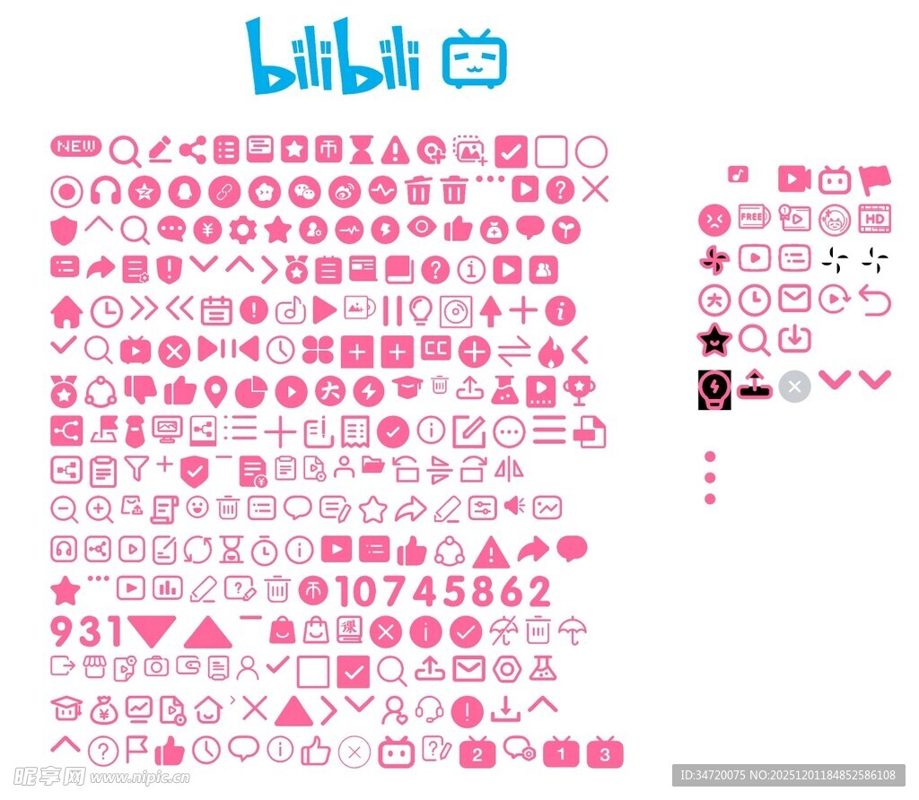 哔哩哔哩应用相关图标