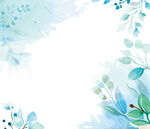 蓝绿白色花纹简约背景