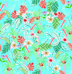 热带花卉植物无缝图案