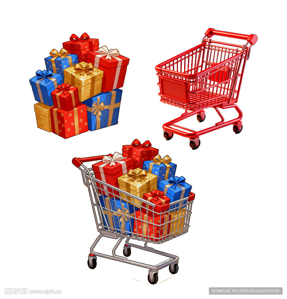 购物车满载多彩礼物