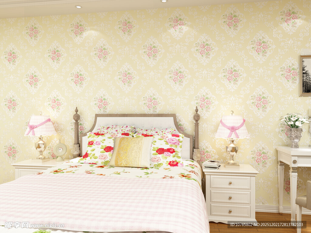 温馨粉色系儿童卧室布置