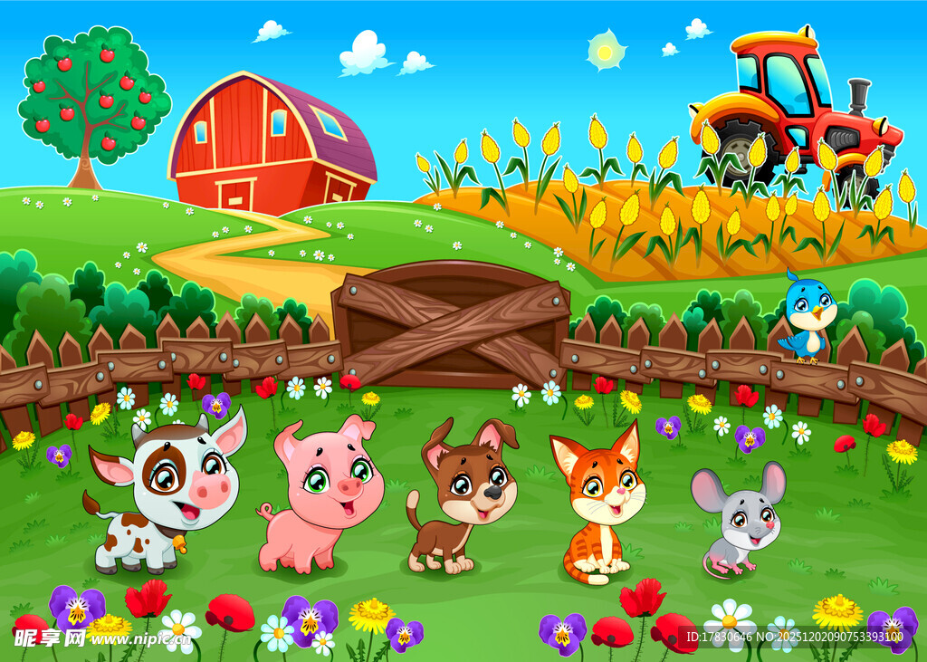 欢乐农场动物田园场景