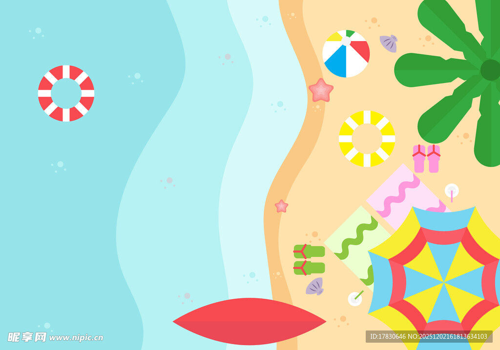 夏日海滩欢乐场景