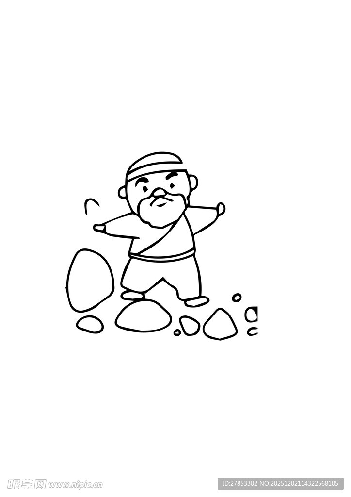 卡通矿工形象简笔画