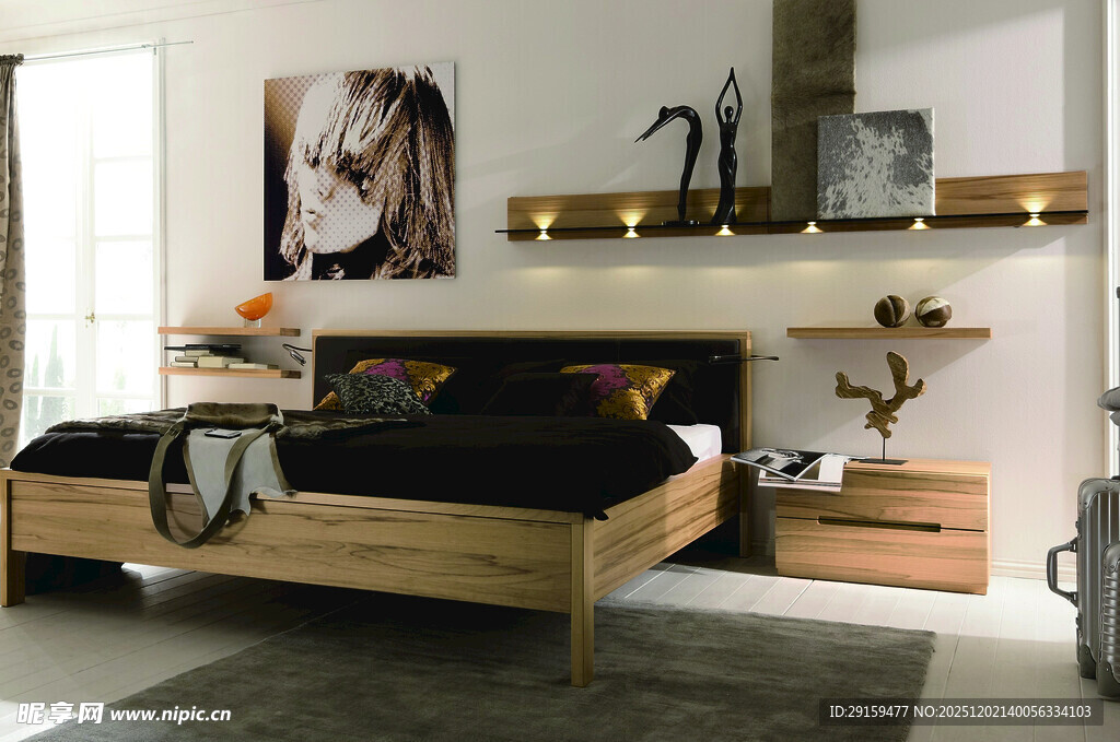 现代简约风卧室温馨场景