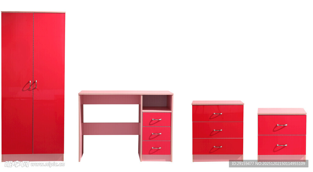 红色家具组合展示