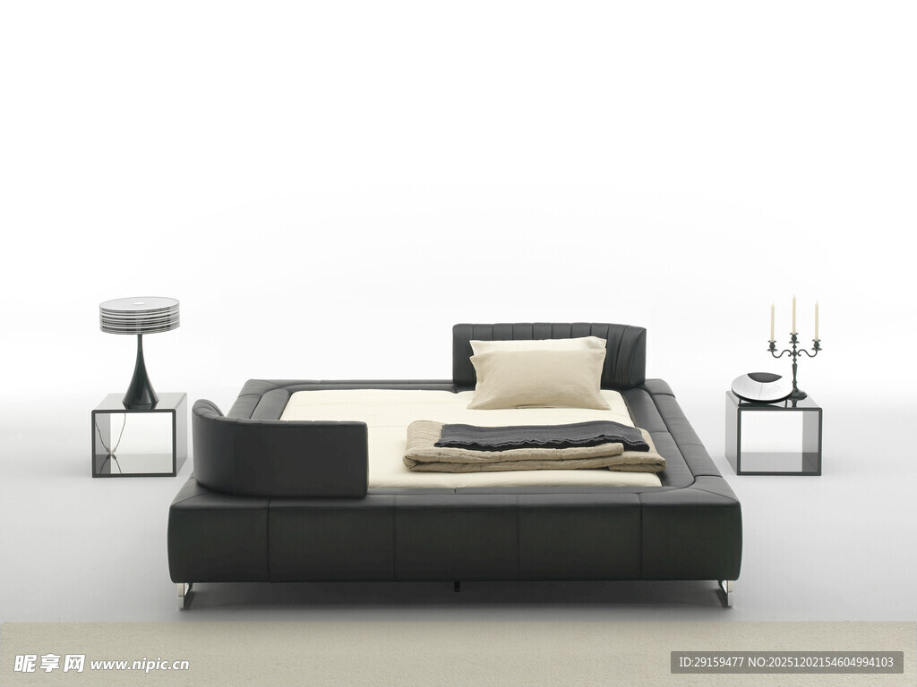 现代简约风格黑色沙发床
