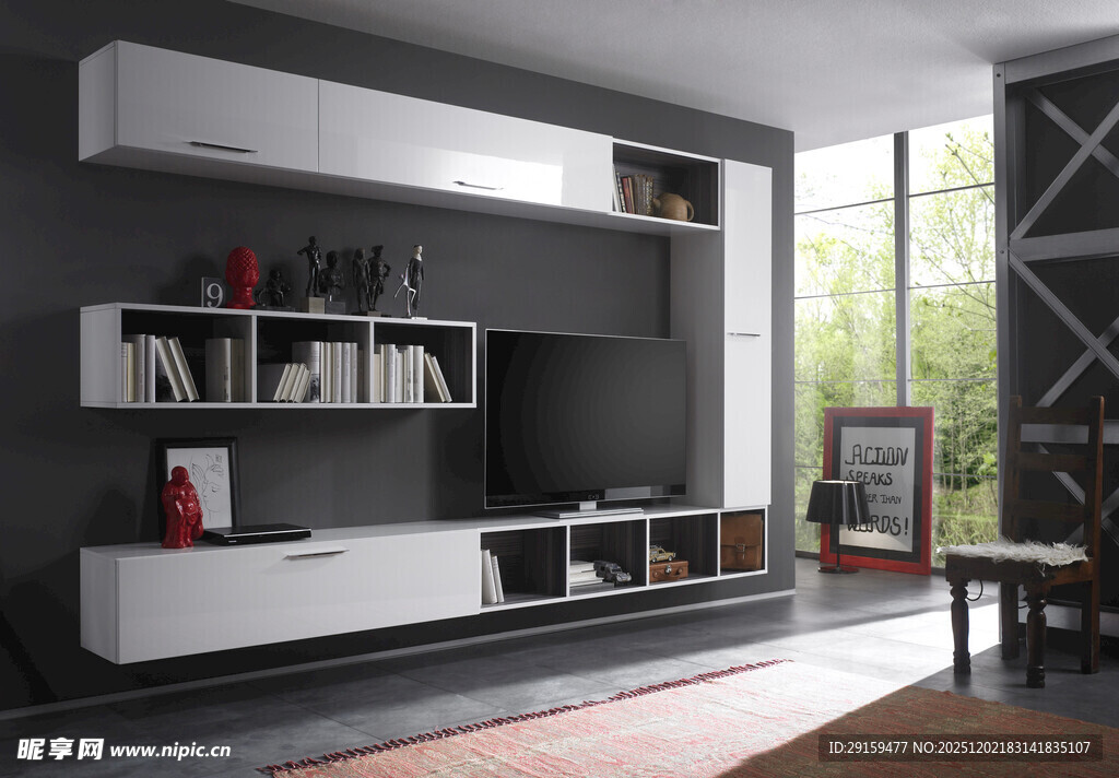 现代简约风格客厅置物架