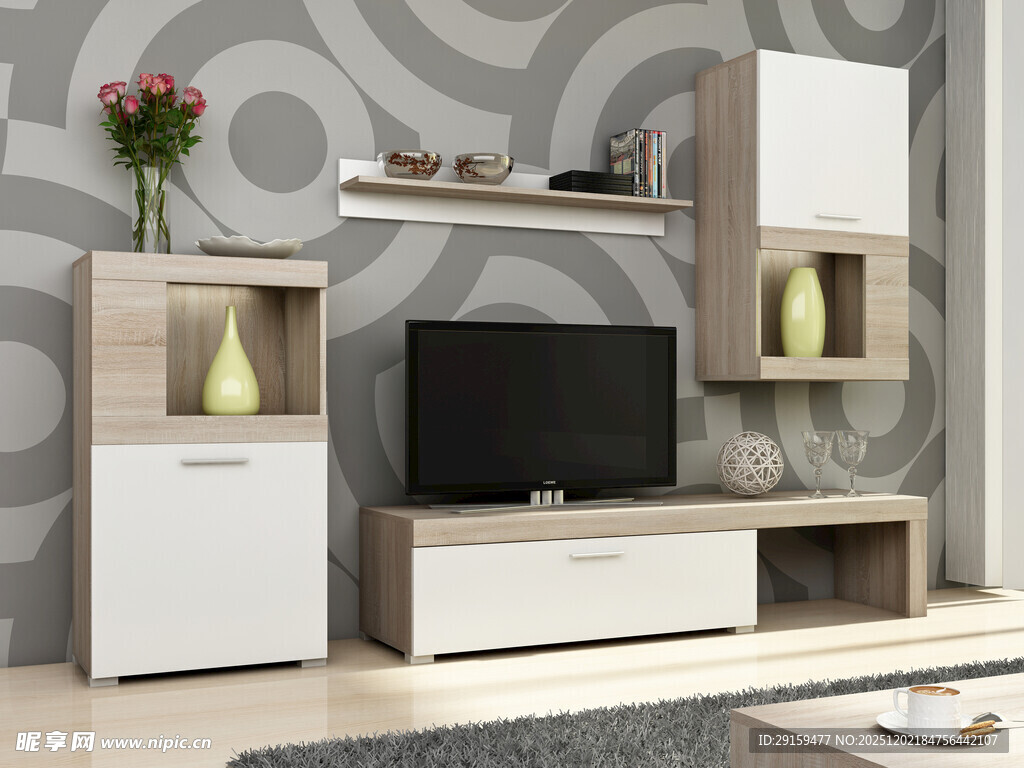 现代简约风客厅电视柜组合