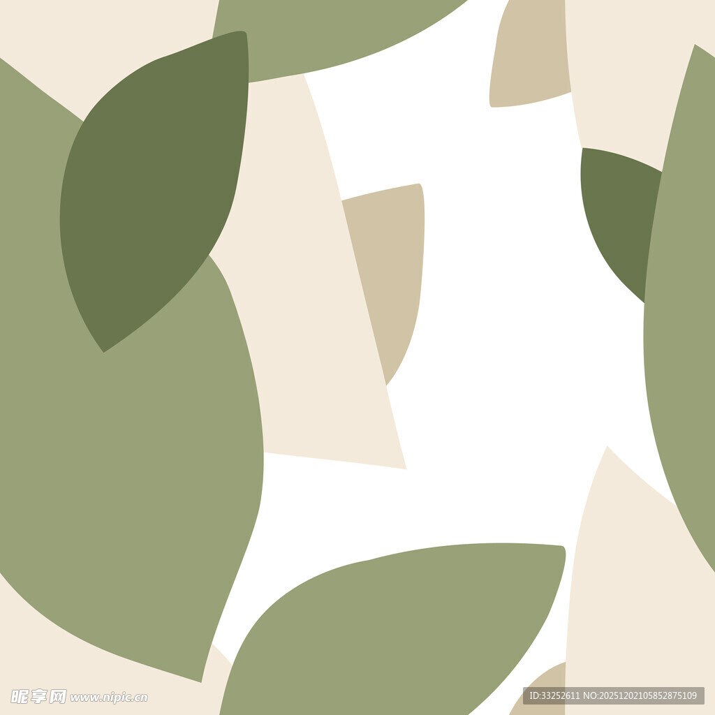 抽象绿叶装饰图案