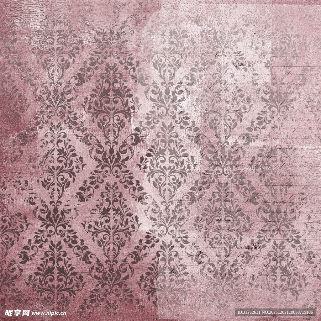 粉色花纹复古风纹理图案