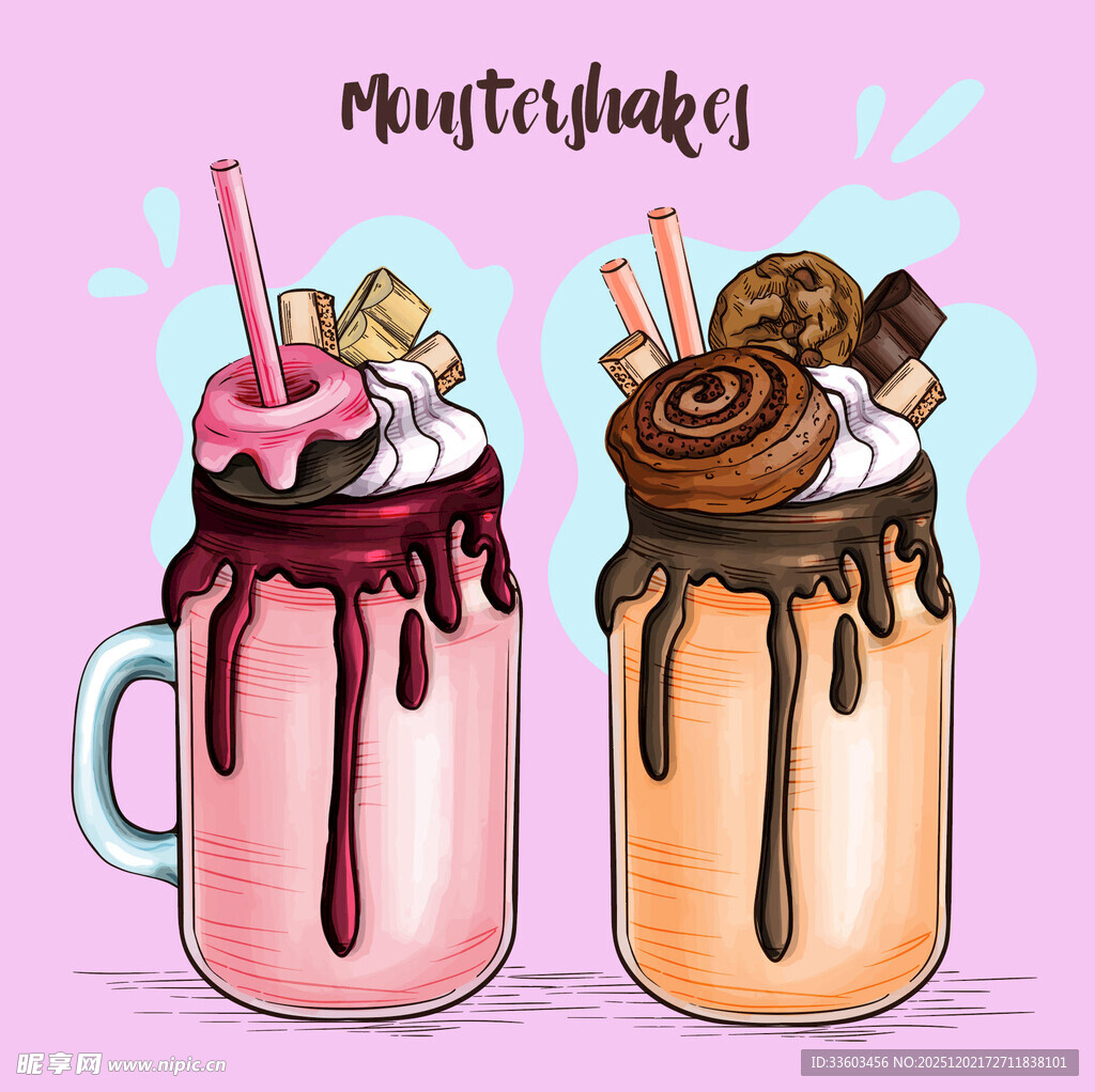 美味奶昔插画