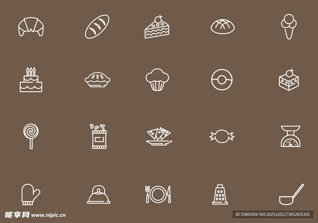 食物与厨房用品图标集