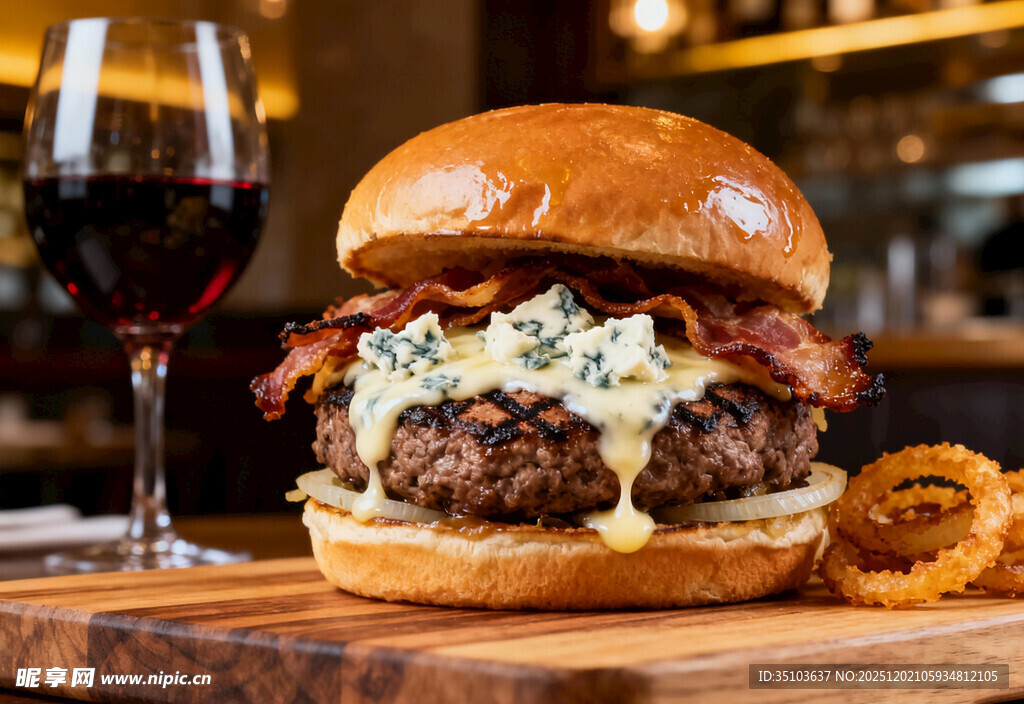美味芝士培根牛肉汉堡