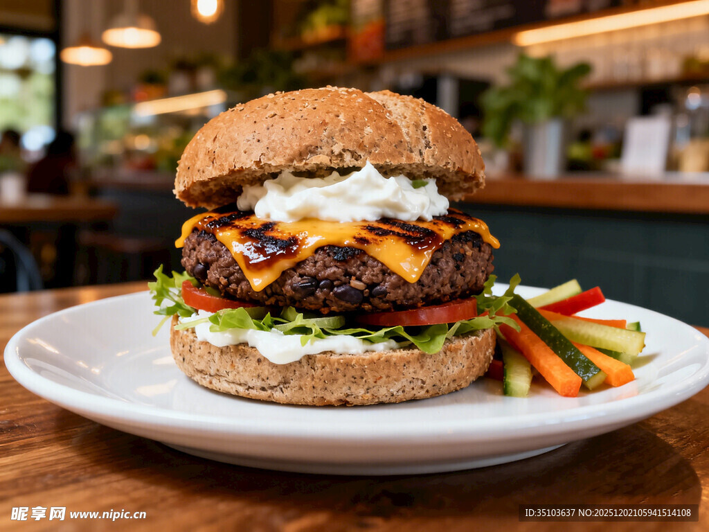 美味芝士牛肉汉堡