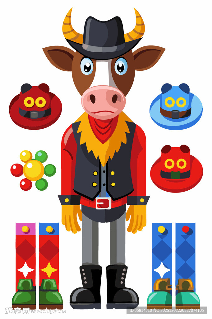 墨西哥牛仔公牛节庆装扮