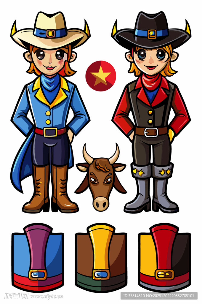 西部牛仔角色与道具集合