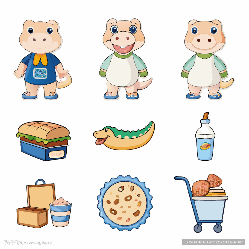 可爱小熊与日常物品集合