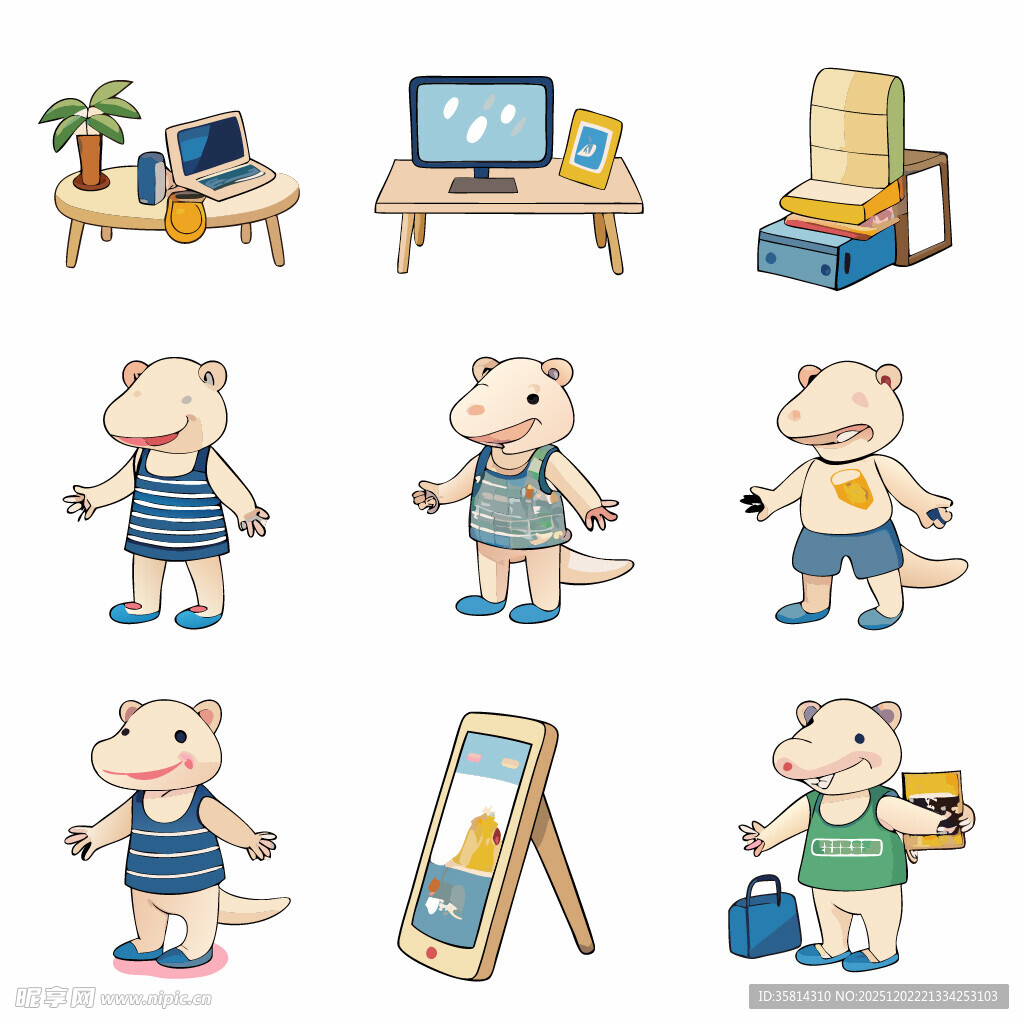 可爱小鼠的多样生活场景