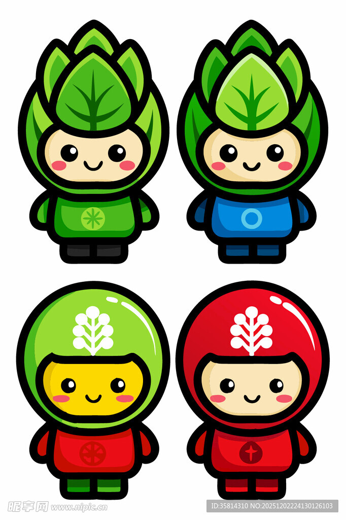 可爱卡通植物小精灵形象