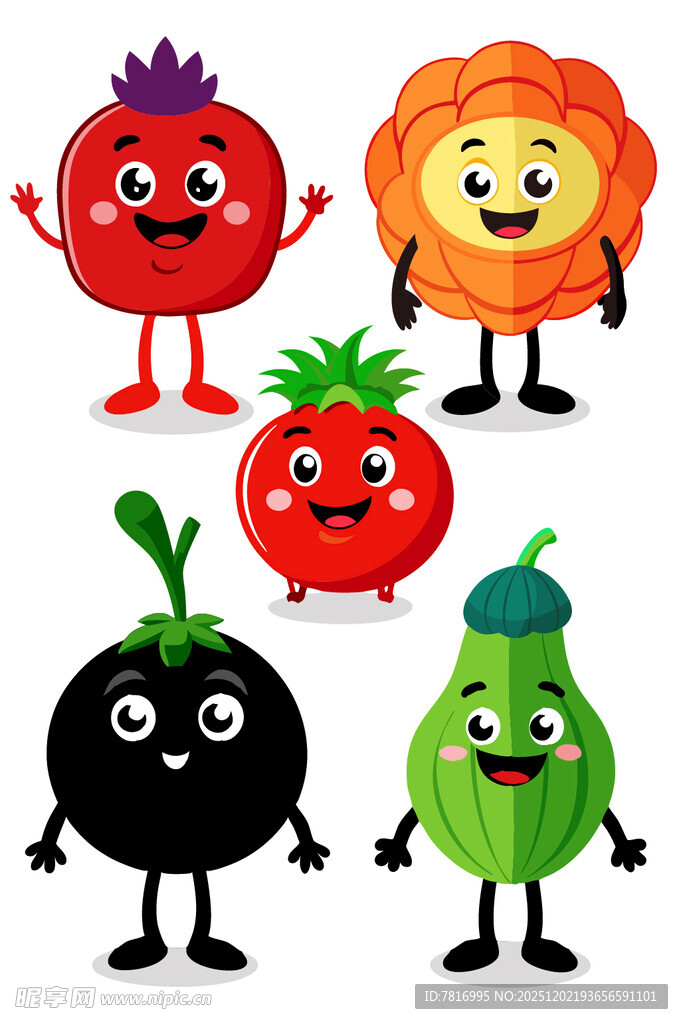 可爱拟人化蔬菜水果集合