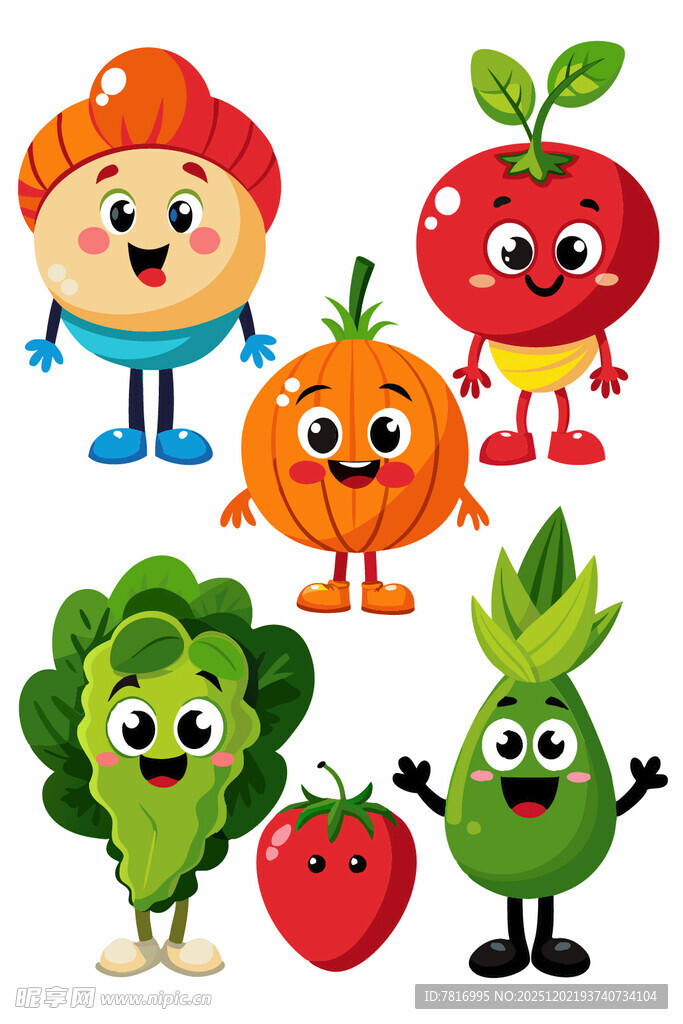 可爱拟人蔬菜水果大集合
