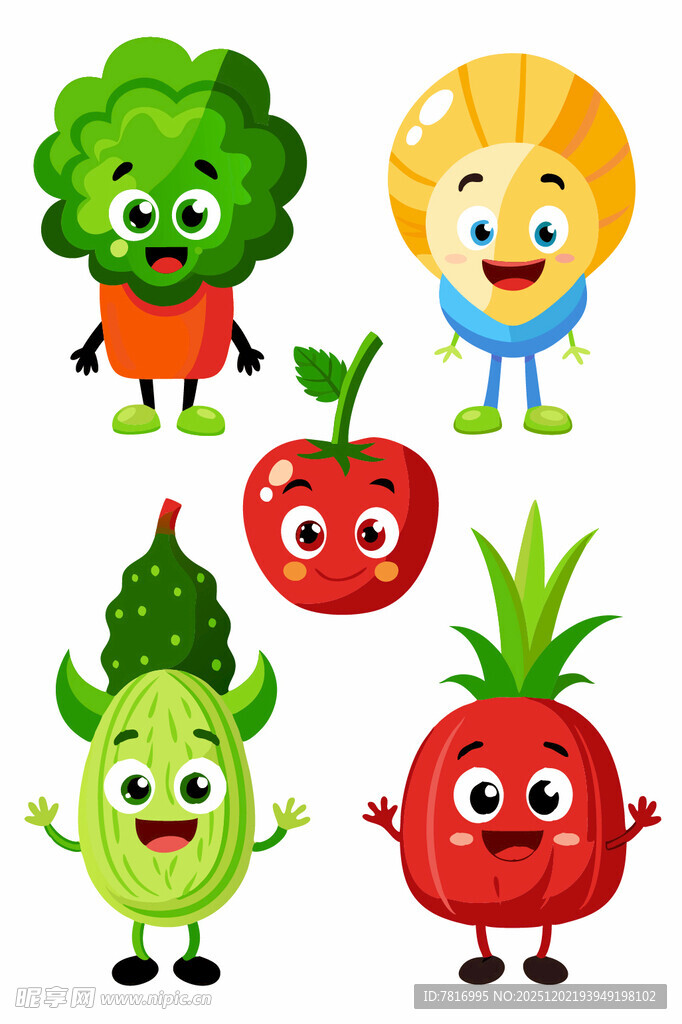 可爱卡通蔬菜水果大集合