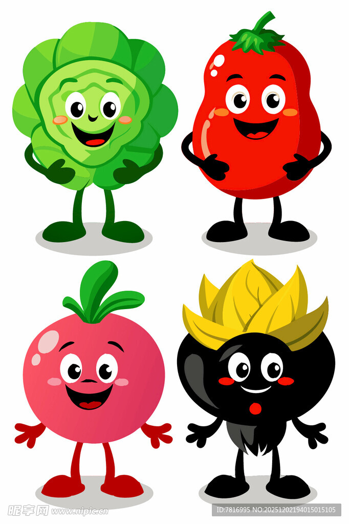 可爱拟人蔬菜水果大集合