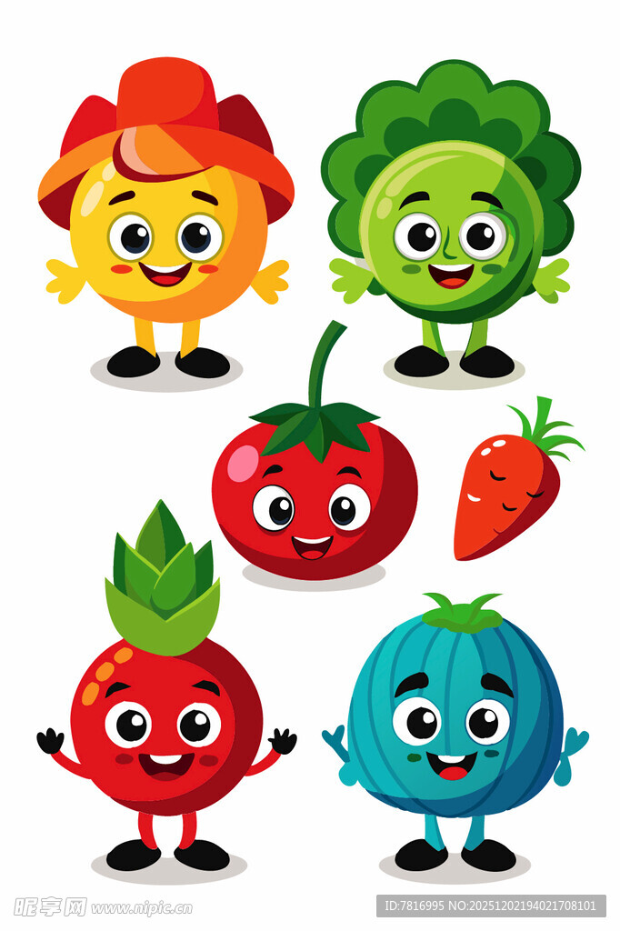可爱卡通蔬菜水果大集合
