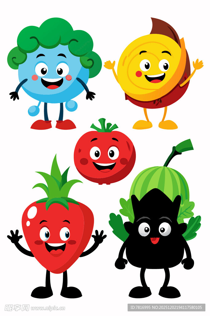 可爱卡通蔬菜水果大集合