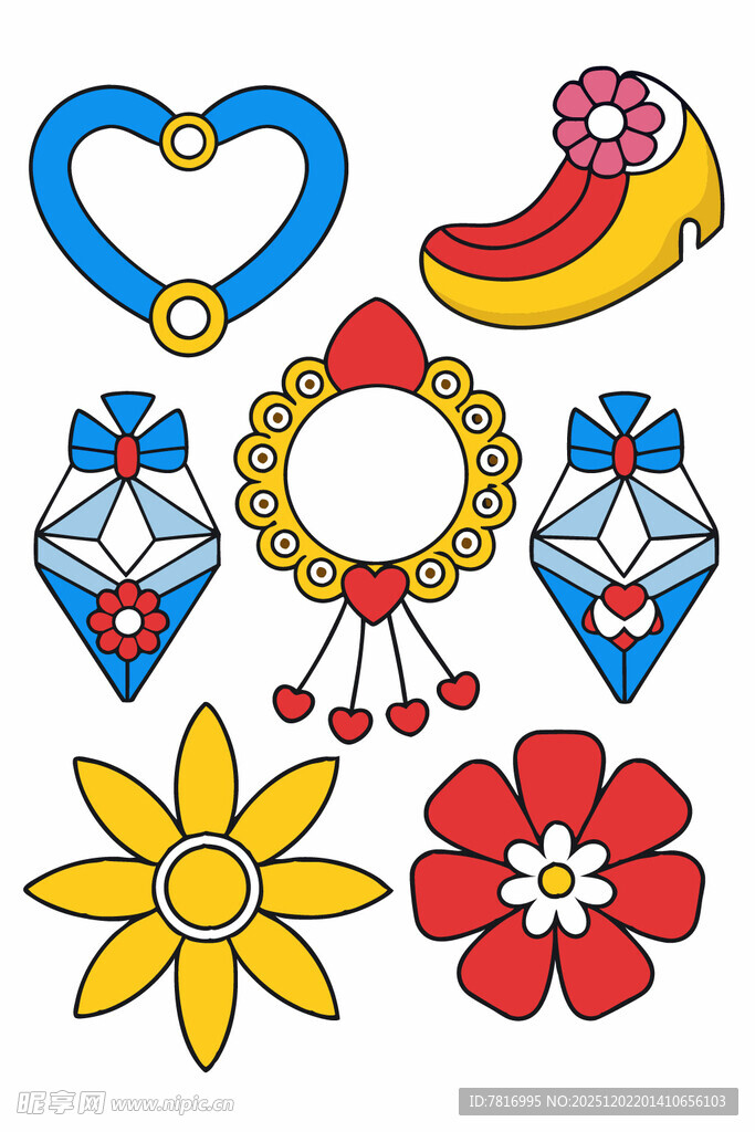 多彩可爱装饰图案集合