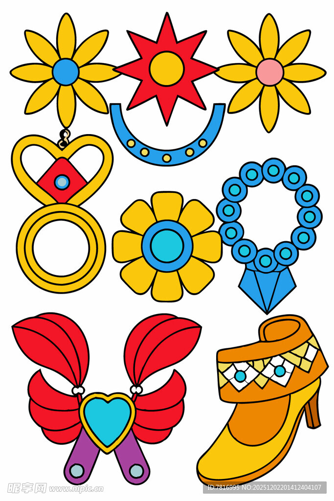 可爱卡通魔法饰品与鞋履