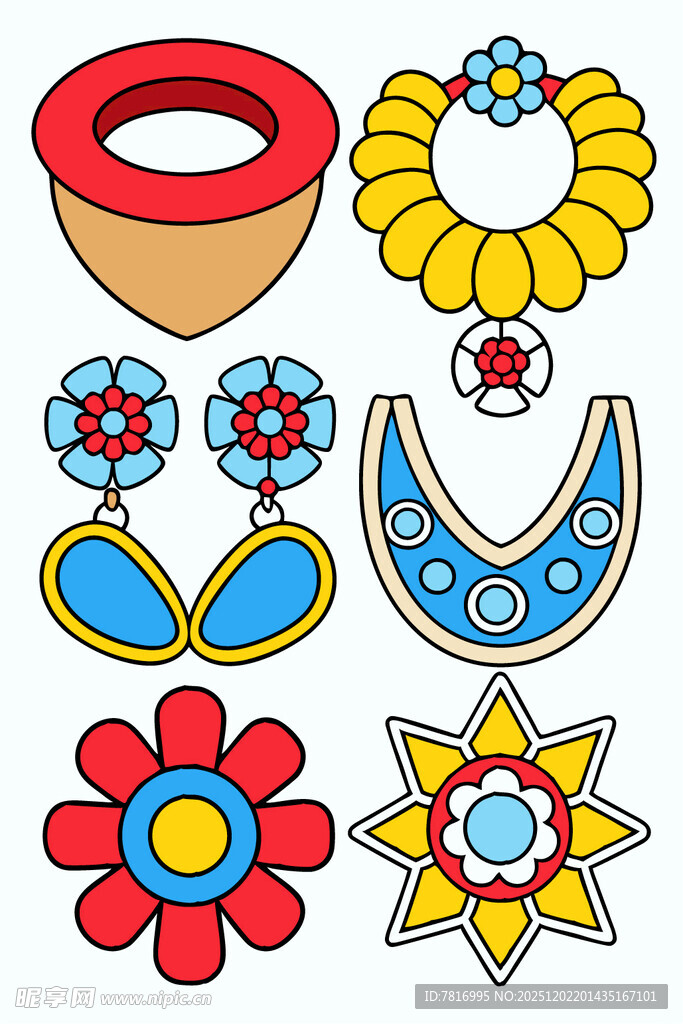 多彩民族风饰品图案集合