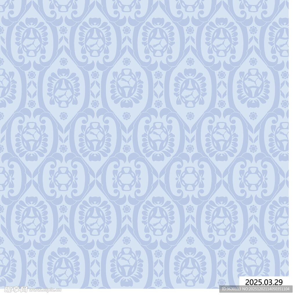 浅蓝色复古花纹背景图案