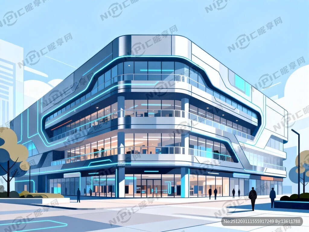 在户外场景的场景 一座大商场