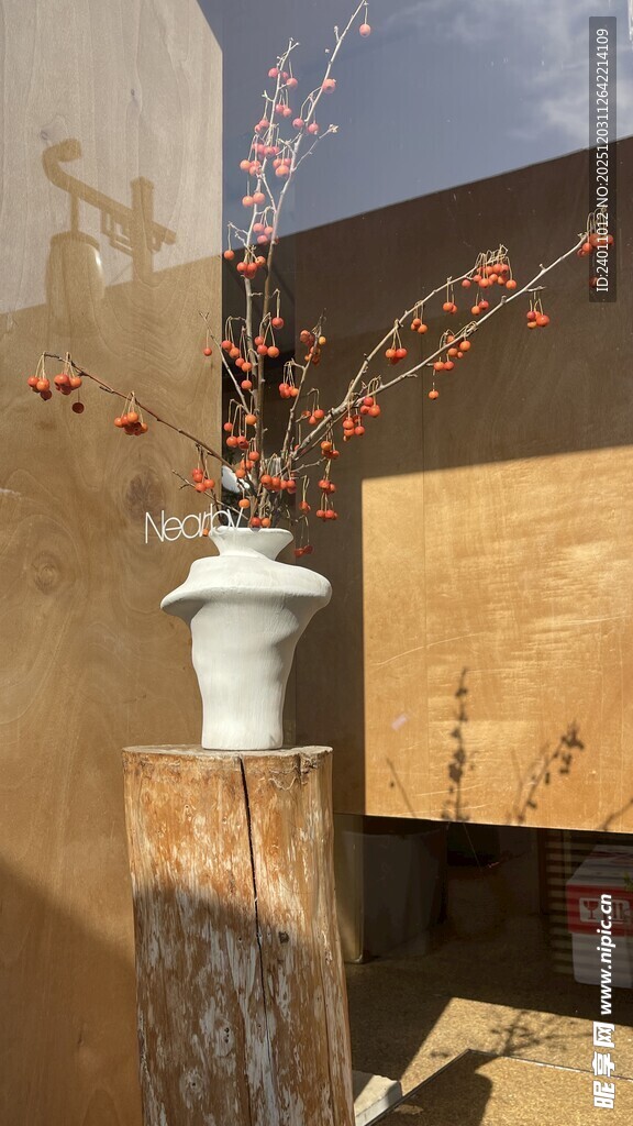 中式花瓶插花古朴景致