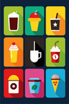 多彩饮品图标集合