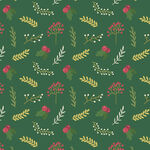 绿色背景花卉植物图案