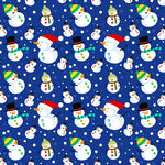 蓝色背景雪人图案设计