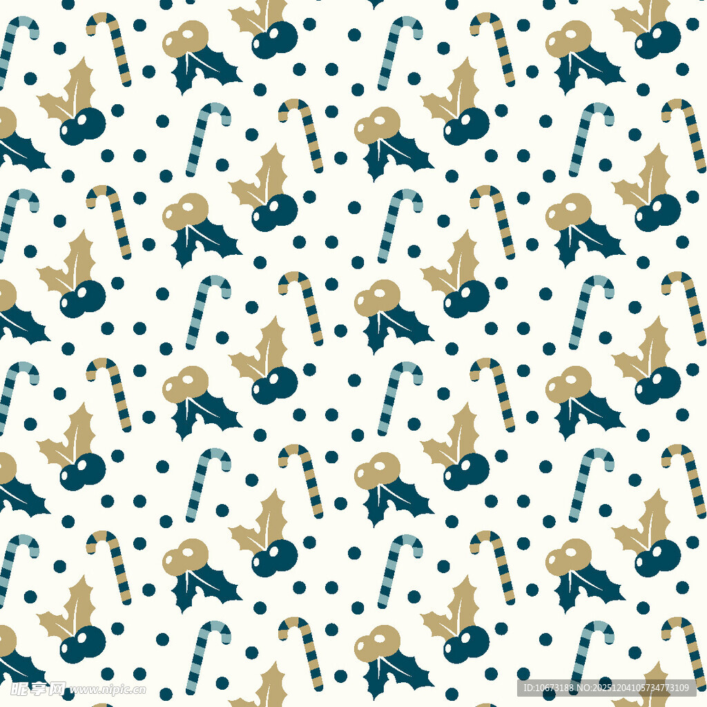 圣诞风糖果图案无缝背景