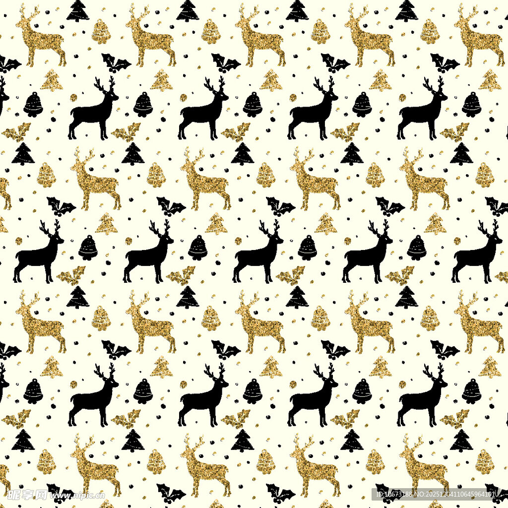 麋鹿图案无缝背景纹理